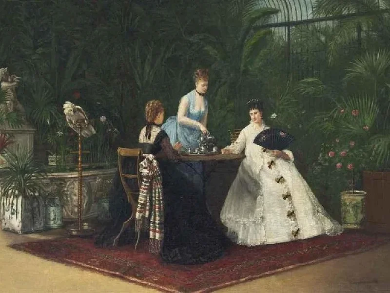 1849-Jeanne Fichel - Tè nella veranda